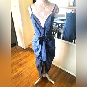 Fashionova blue lowcut dress